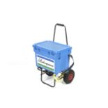 A Coarse fishing trolley and tackle box.