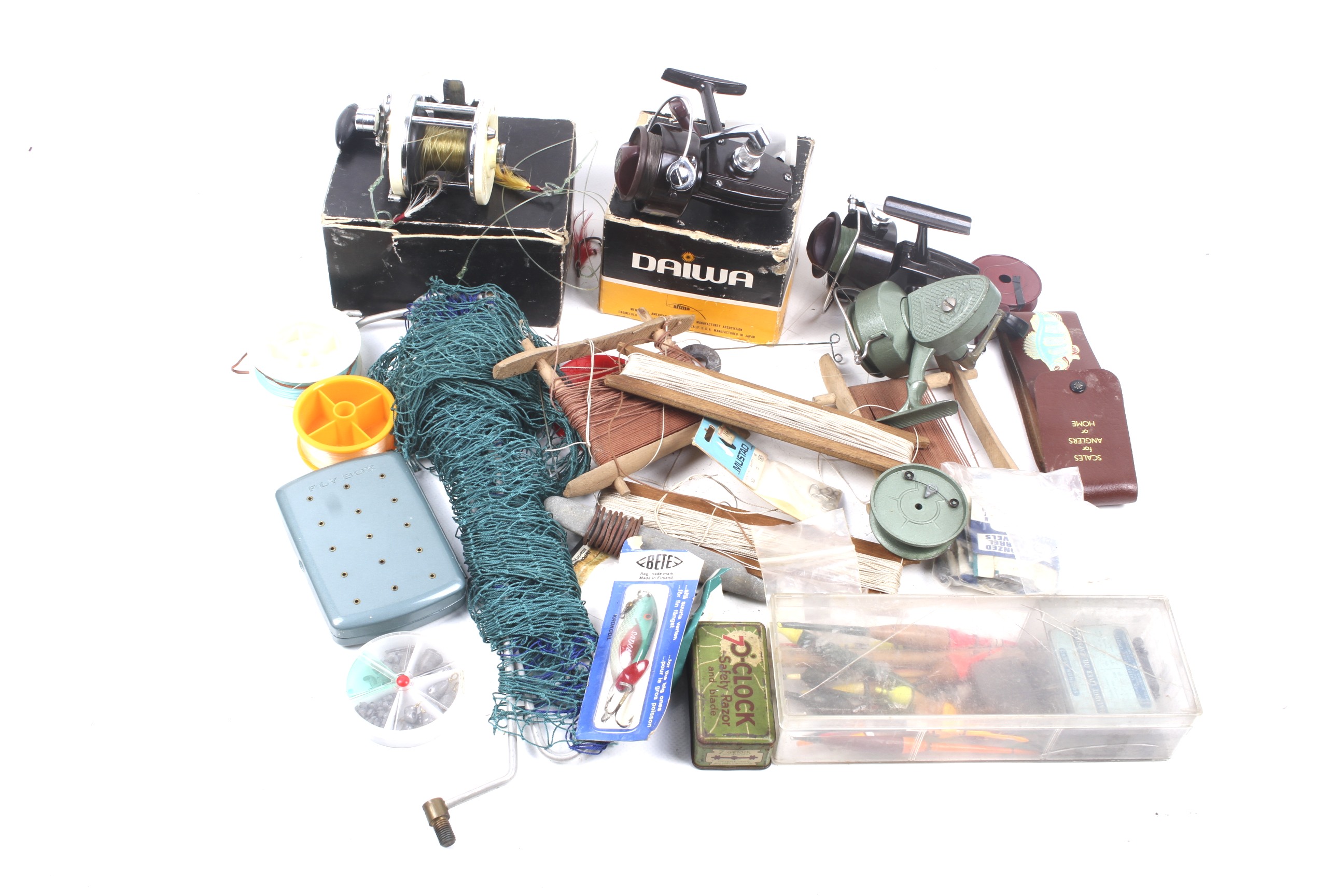 An assortment of fishing tackle.