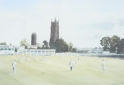 Cricket : after Constance Milburn , 24/600, Somerset County Cricket Ground, Taunton, signed,