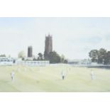 Cricket : after Constance Milburn , 24/600, Somerset County Cricket Ground, Taunton, signed,