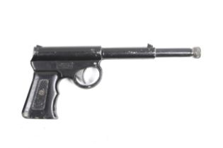 A Gat push back air pistol. .177 caliber, unusual with safety catch, boxed.