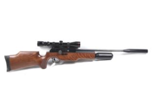 A BSA CO2 powered bolt action air rifle.