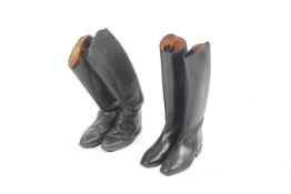 Two pairs of black leather riding boots. Comprising one pair of Cavallo size 7.