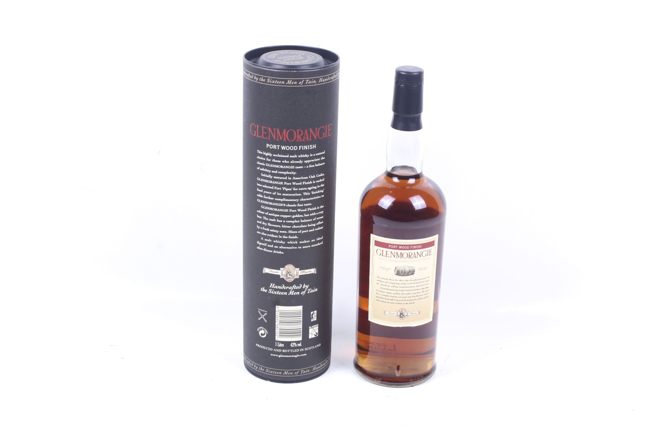 A bottle of Glenmorangie single highland malt whisky. With port wood finish, 1l, 43% vol, boxed. - Image 2 of 2