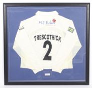 A signed Marcus Trescothick Somerset CCC shirt.