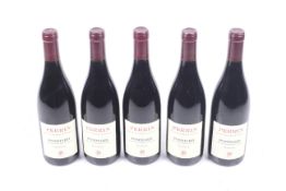 Five bottles of Perrin Pommard 2012. 75cl, 13% vol.