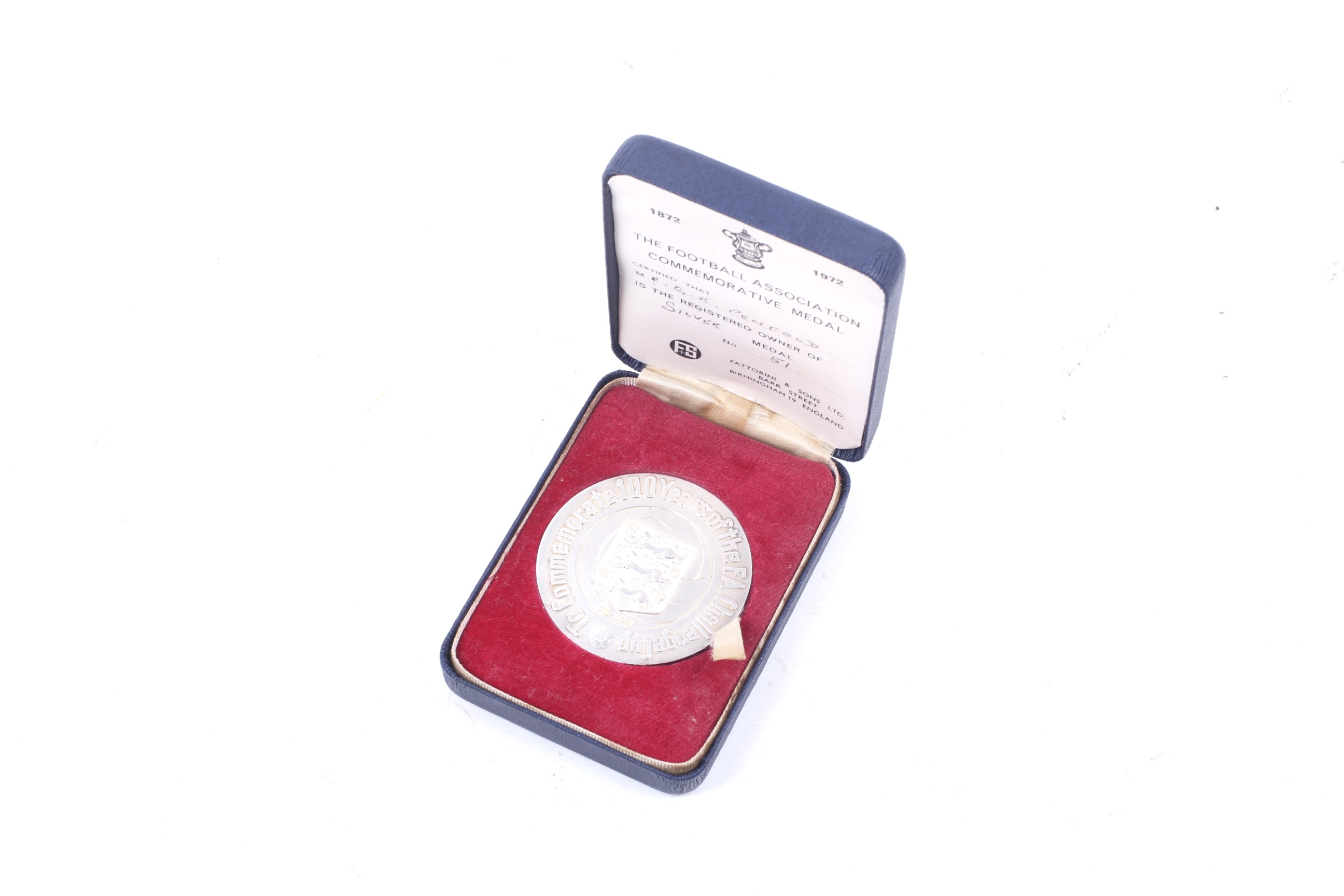 A silver football association medal. - Image 2 of 2