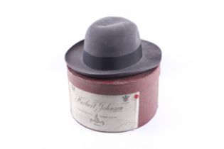 A Herbert Johnson lady's vintage grey fine fur felt hat.