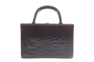 A vintage Modell Royal brown crocodile skin handbag.