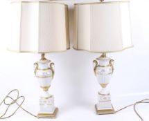 Pair of contemporary Italian porcelain table lamps (AF).