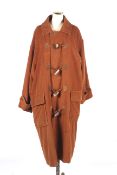 A vintage ladies Mulberry woollen orange trench coat.