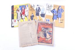 A selection of early 20th century fashion magazines.