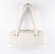 A Mulberry white leather handbag.