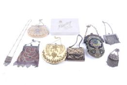 A collection of 19th and 20th century vintage handbags.