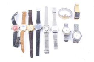 A collection of of gentleman's vintage wrist and bracelet watches.