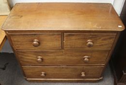A 20th century mahogany veneered chest of drawers repurposed from the base of a dressing table.