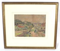 James Brown (1863-1943, pseudonym P Conway), pencil and watercolour, 'Bourne Valley,