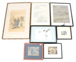 Seven pieces of 20th century and later artwork.