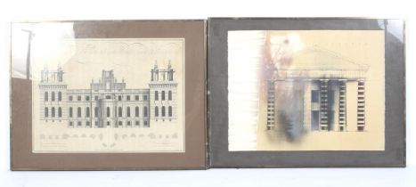 Two architectural engravings after John Hassis.