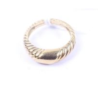 A vintage 18ct gold spiral-fluted tapering-band ring.