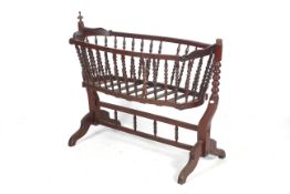 A Victorian mahogany cradle child's crib.