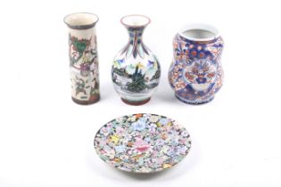Four Chinese and Japanese porcelains.