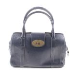 A Mulberry 'Bayswater' grained blue leather handbag.