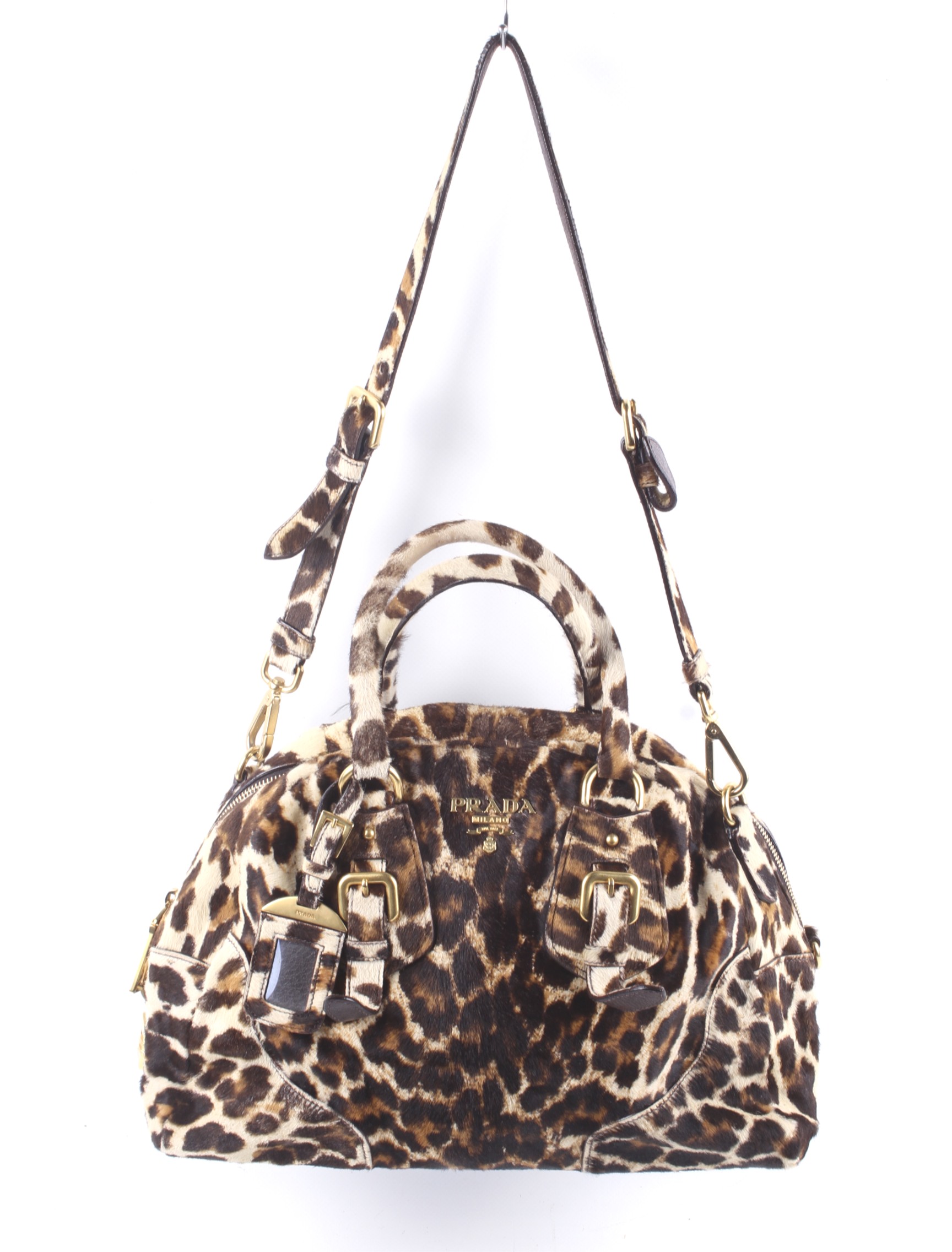 A Prada calf hair leopard print handbag. Made in Italy, circa 2000.