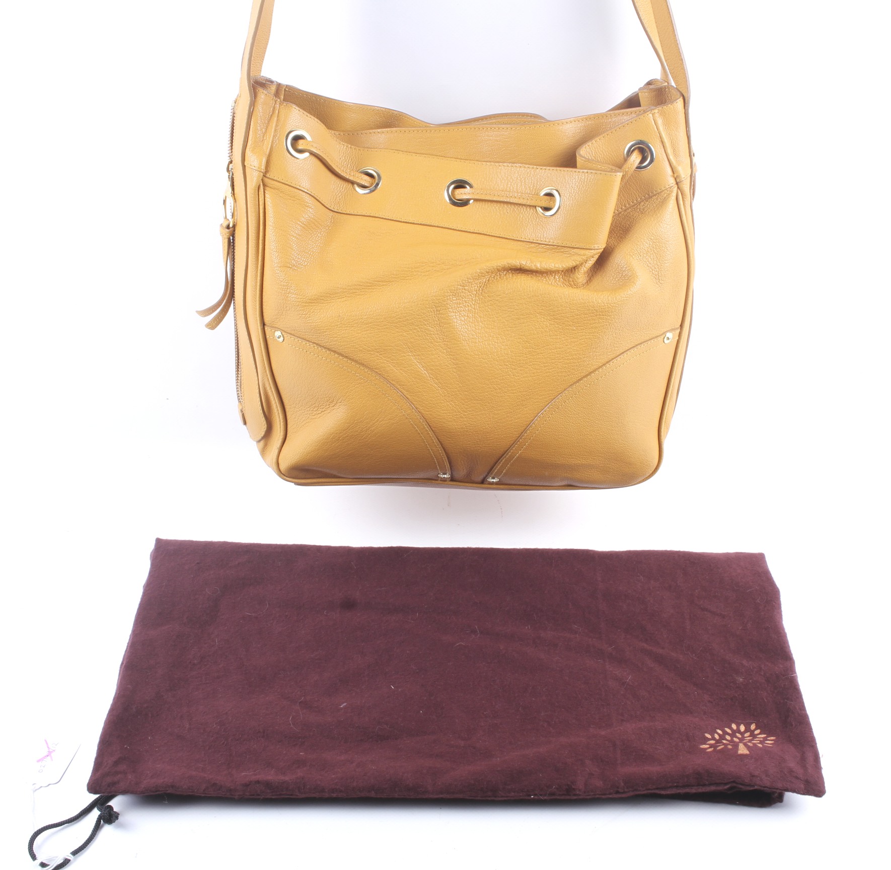 A Mulberry 'Poppy' grained mustard yellow shoulder bag. - Image 2 of 3