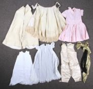A selection of 19th century and later children's clothing.