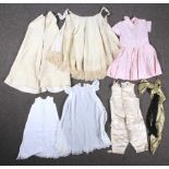 A selection of 19th century and later children's clothing.