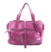 A Mulberry 'Maxi Mabel' pink leather holdall bag.