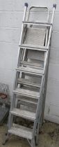 Three sets of aluminium step ladders. Including Beldray, etc.