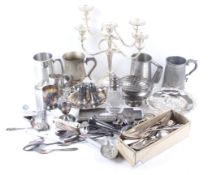 An assortment of 19th century and later metalware.