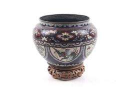 A Japanese early 20th century cloisonne bowl and stand.