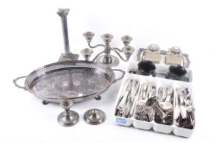 A collection of silver plate.