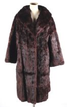 A vintage dyed mink fur coat.