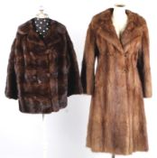 Two vintage mink fur coats.