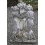 A vintage reconstituted stone ornamental garden statue.