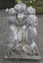 A vintage reconstituted stone ornamental garden statue.