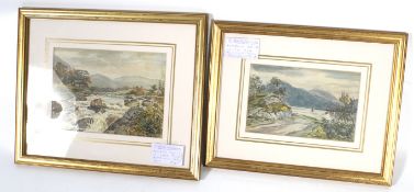 Alfred Woolnoth (exhib. 1880-1896), two watercolours of rural scenes.