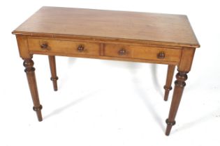 A late Victorian mahogany side / hall writing table.