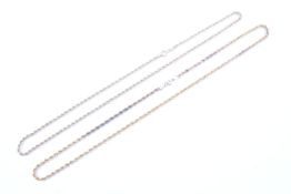 Two modern Italian 9ct gold rope twist necklaces,