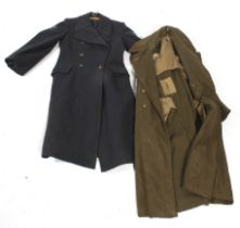 A British RAF trench coat and a military trench coat.