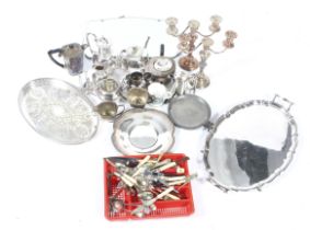 An assortment of silver plate and metalware.