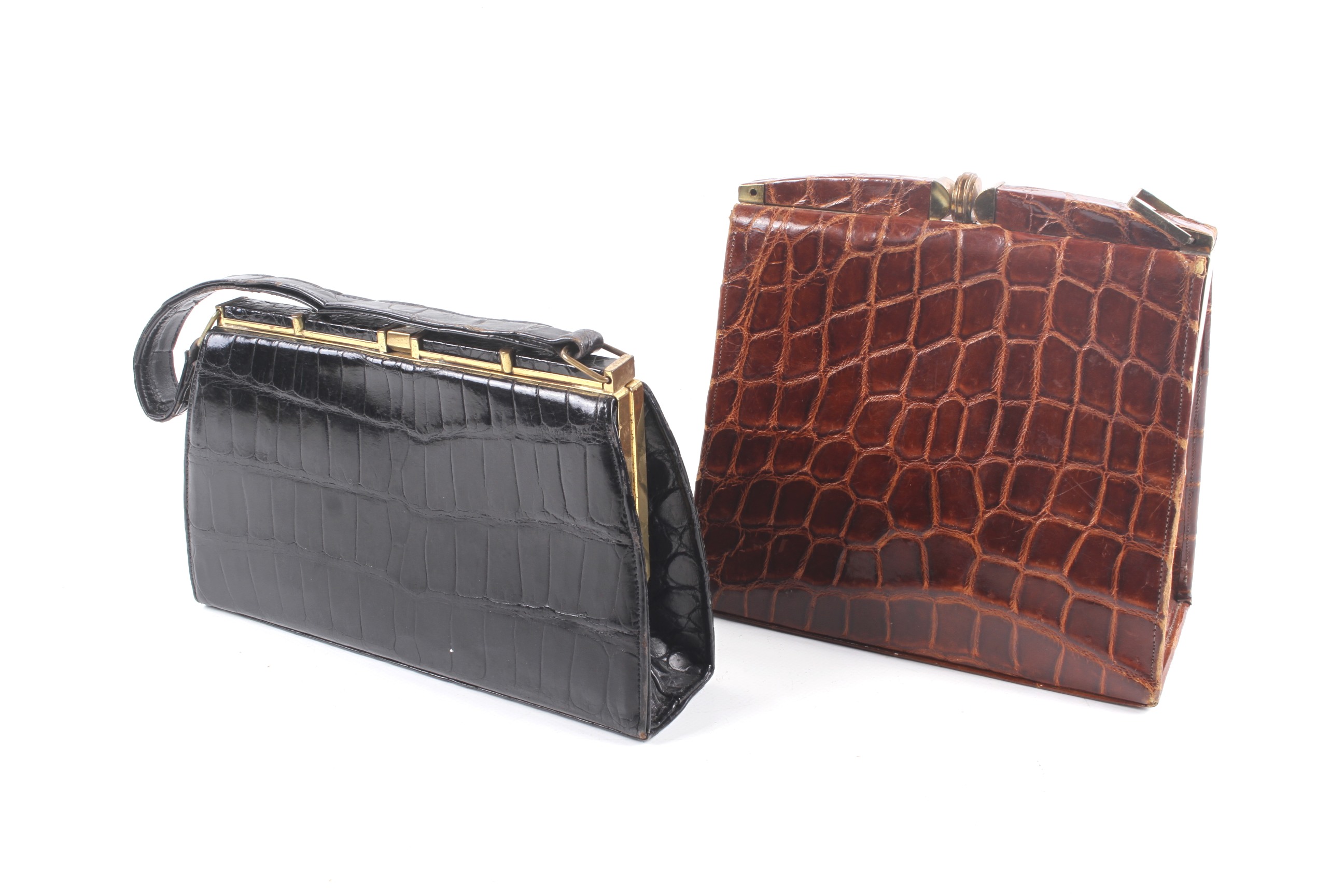 Two vintage faux alligator skin ladies handbags. - Image 2 of 2