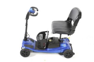 A blue Liberty mobility scooter.