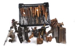 Quantity of assorted vintage carpenter's wood working tools.