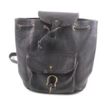 A Mulberry black leather backpack.