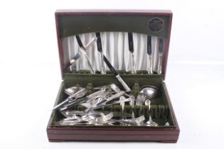 A George Butler silver-plated Dubarry pattern table service for eight, in a canteen.